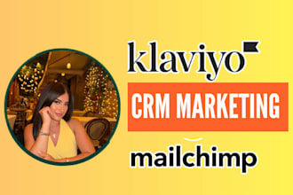 klaviyo flows, mailchimp campaign, pipedrive crm, shopify marketing, klaviyo sms