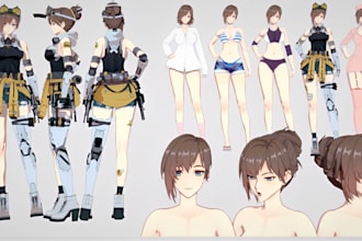 do custom anime koikatsu model 3d mmd model koikatsu rigging for animation, game