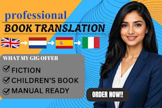 translate spanish english french and italian novels with native fluency