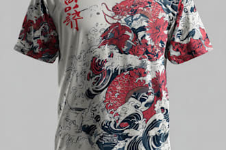 design japanese t shirt illustration