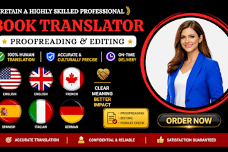 translate and polish your cultural  french finnish, arabic book into english