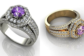 design 3d jewelry cad model for rings, pendants, ship,  and 3d printing