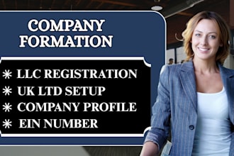do company formation, registration for llc, UK ltd and ein with business setup