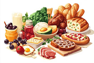 draw amazing food vector illustration,
