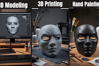 sculpt 3d print and paint custom cosplay mask helmet design armor or stl file