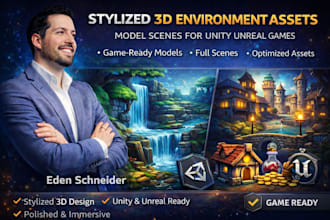 design stylized unity 3d environment assets model scenes for unity unreal games
