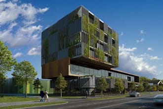 render sustainable architecture,farming complex,infrastructure design,site plan