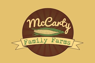 design a fun artwork and vintage corn logo for mccarty farms