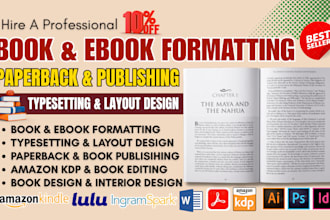 do book typesetting, book layout design, kdp book formatting, interior design