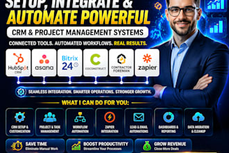 setup hubspot CRM asana bitrix24 coconstruct contractor foreman zap integration