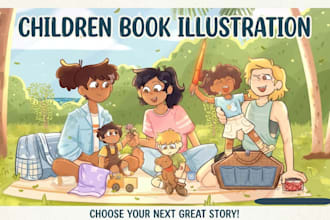 illustrate children story book kids book illustration, watercolor picture art