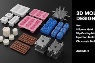 3d mold designs, silicone, slip casting, injection mold for printing, production