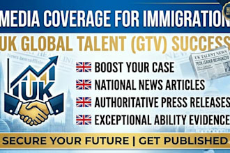 do media coverage in national news outlet for UK global talent visa