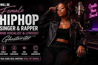be female hippop singer, rapper vocalist lyrics songwriter rnb vocal ghostwriter