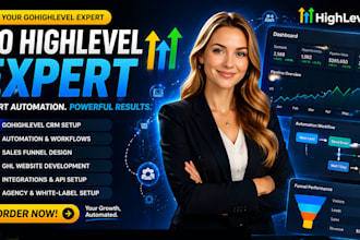 set up gohighlevel CRM automation, gohighlevel website, ghi sales funnel