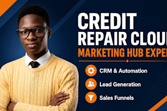 set up and optimize your credit repair cloud marketing hub, CRM, and automation