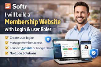create a softr membership site or CRM with custom features