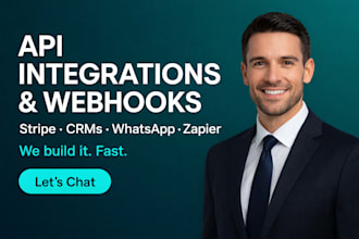 develop or fix any API integration, API development, rest API, stripe API, php