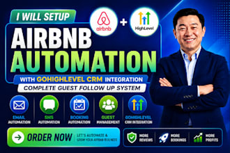 airbnb booking guest follow up automation workflow gohighlevel crm integration
