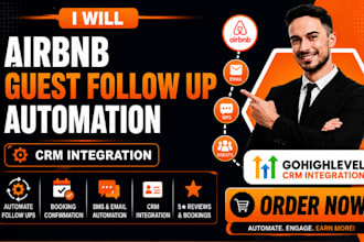 airbnb booking guest follow up automation workflow gohighlevel crm integration