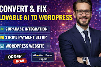 convert lovable ai to wordpress, lovable ai website supabase, stripe, wordpress