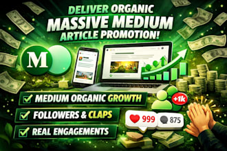 deliver organic massive medium article promotion