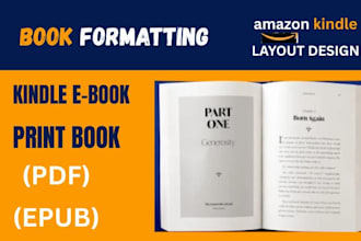 do book formatting, book layout design, kindle ebook format