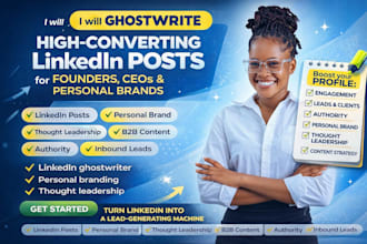 ghostwrite high converting linkedin posts for founders, ceos and personal brands
