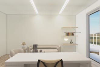 create 3d office interior, supervisor, convenience store, retail office design