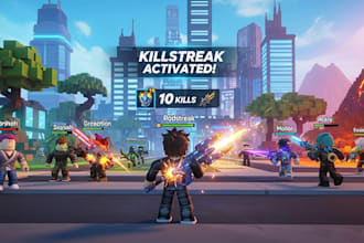 build a roblox multiplayer game with teams weapons, gui and kill streaks