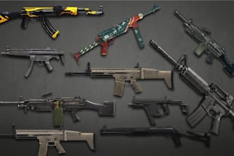 create 3d weapon model gun assets and props model for your game