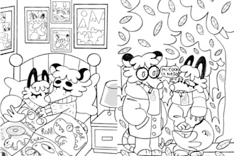 lineart illustration to color