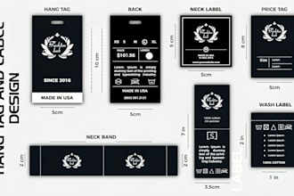 design custom clothing hangtag, label, neck tag for fashion brand