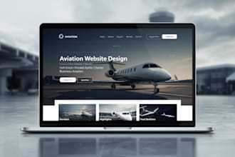 design aviation website for private jet charter and business aviation brands