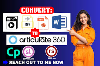 convert content into interactive elearning rise360, storyline, adobe captivate