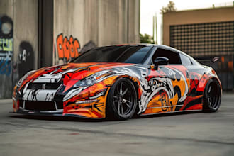 do clean and professional car wrap, vehicle wrap design