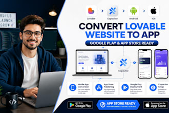 convert lovable website to app capacitor google play and app store