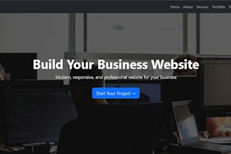 create a modern business landing page website