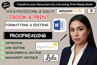provide in depth professional book editing and manuscript critique for KDP