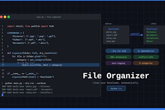 create an automated downloads directory cleaner script