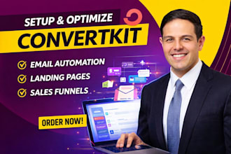 convertkit email marketing automation funnel setup landing page