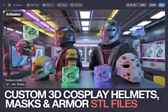 design 3d cosplay helmets, masks, armor and stl files for printing