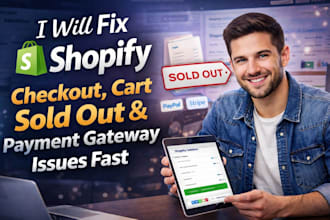 fix shopify checkout cart sold out and payment gateways issue fast