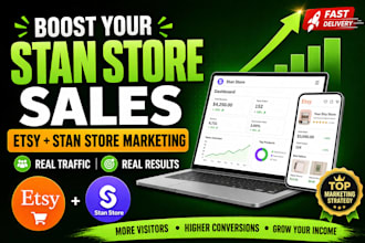 boost stan store marketing and etsy stan store, sales funnel