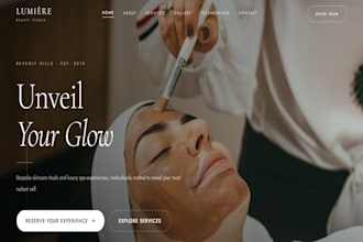 design wix spa website beauty salon website skincare cosmetics website