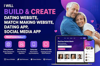 create dating website, match making website, dating app, social media app