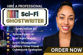 ghostwrite your sci fi novel cyberpunk dystopian space opera post apocalyptic