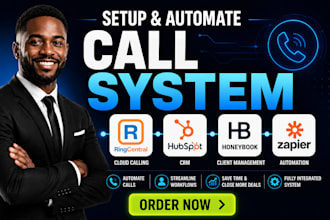 setup and automate ringcentral hubspot honeybook zapier call system