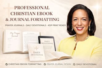 format christian ebook, design prayer journal christian book, daily devotional