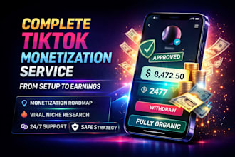 do complete tik tok monetization organically, creator rewards program account